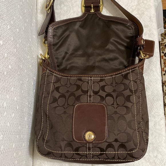 *SOLD*Coach Bleecker 65th Anniversary Jaquared Canvas Leather Shoulder Bag/Brown - Picture 16 of 17